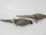 Aged French iron bird figurines