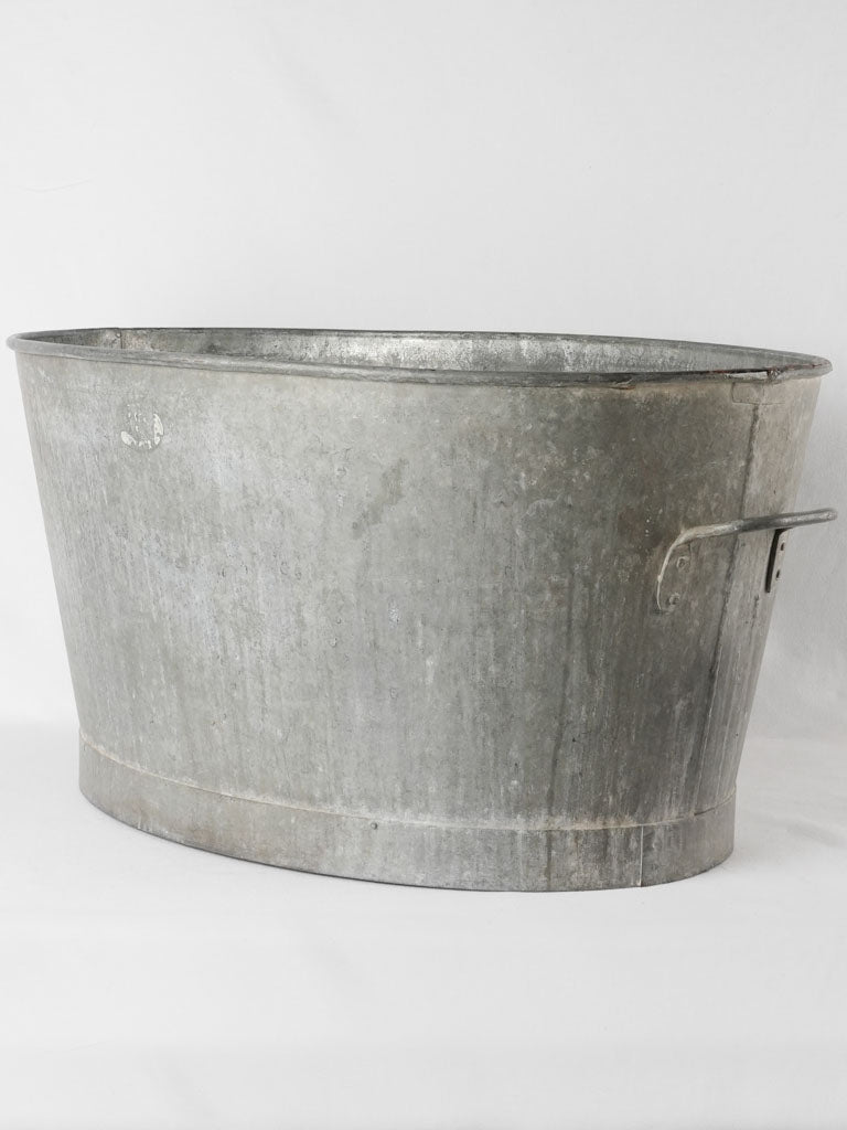Huge vintage zinc basin - oval 32¼"