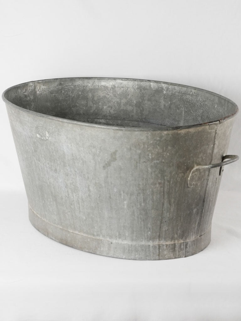 Huge vintage zinc basin - oval 32¼"