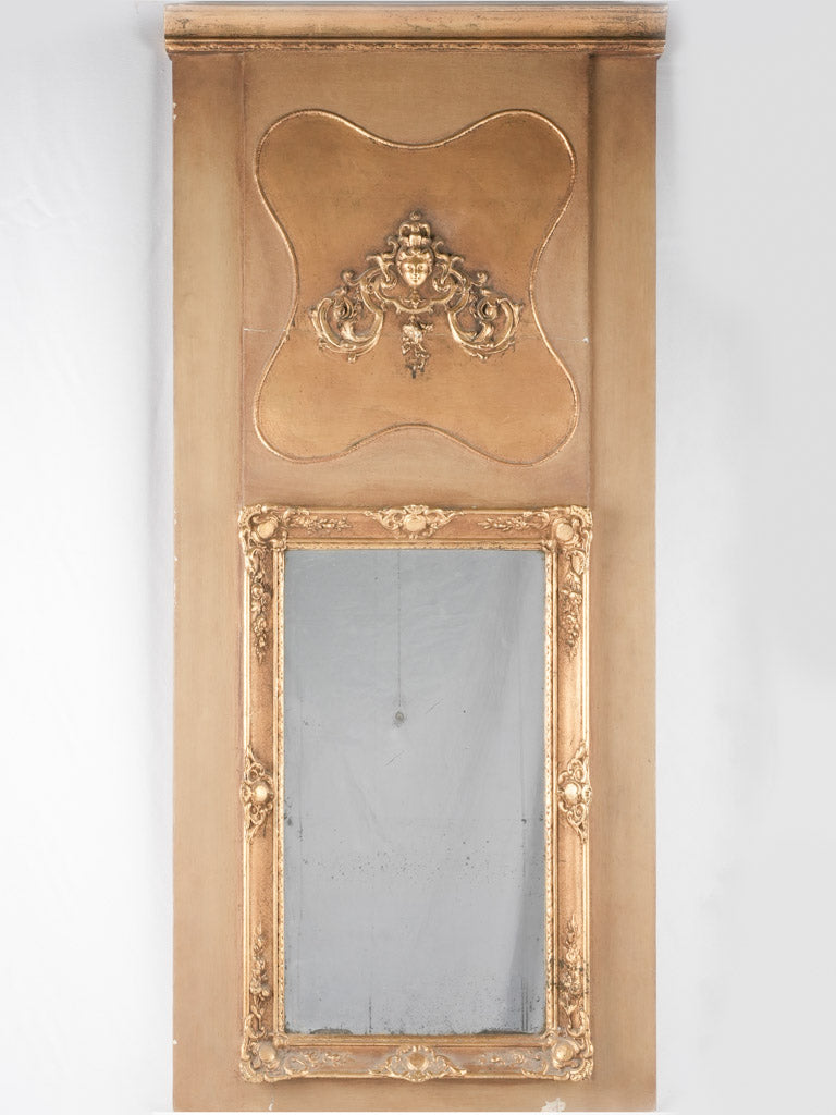 Large gold trumeau mirror 58" x 25½"