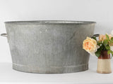 Huge vintage zinc basin - oval 32¼"