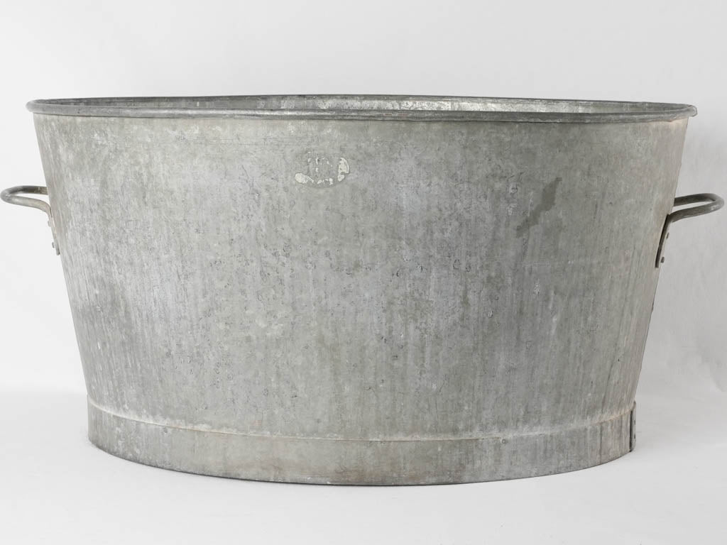 Huge vintage zinc basin - oval 32¼"