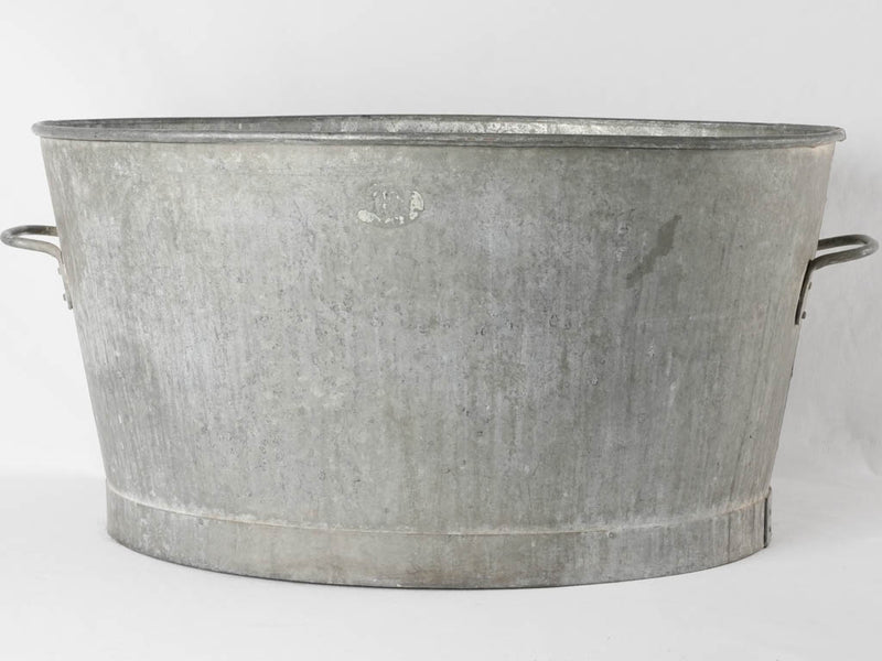 Huge vintage zinc basin - oval 32¼"