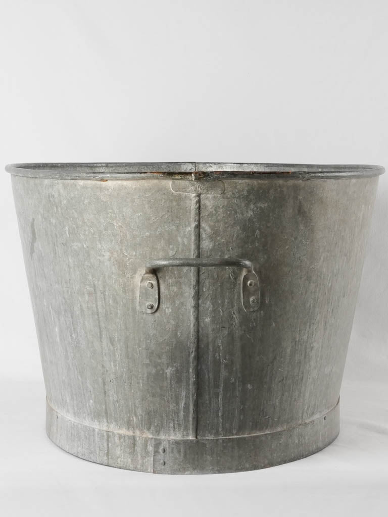 Huge vintage zinc basin - oval 32¼"