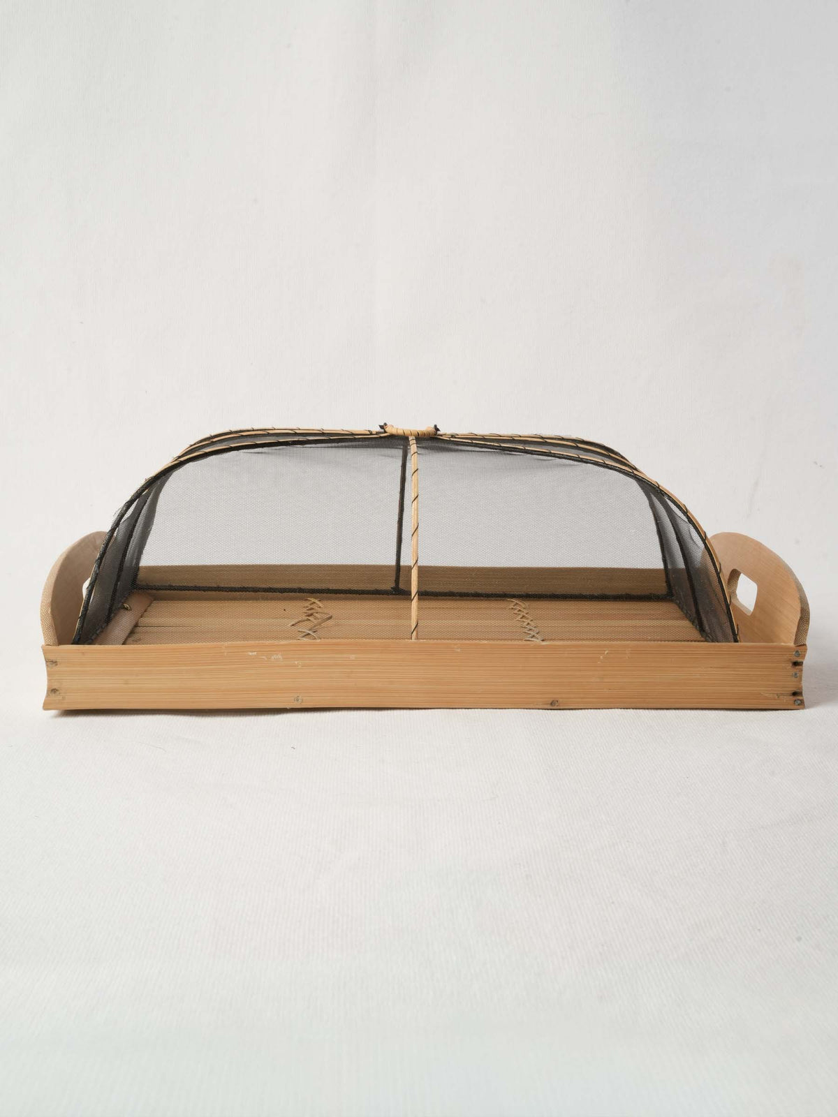 Vintage French Woden Tray with Mesh Lid