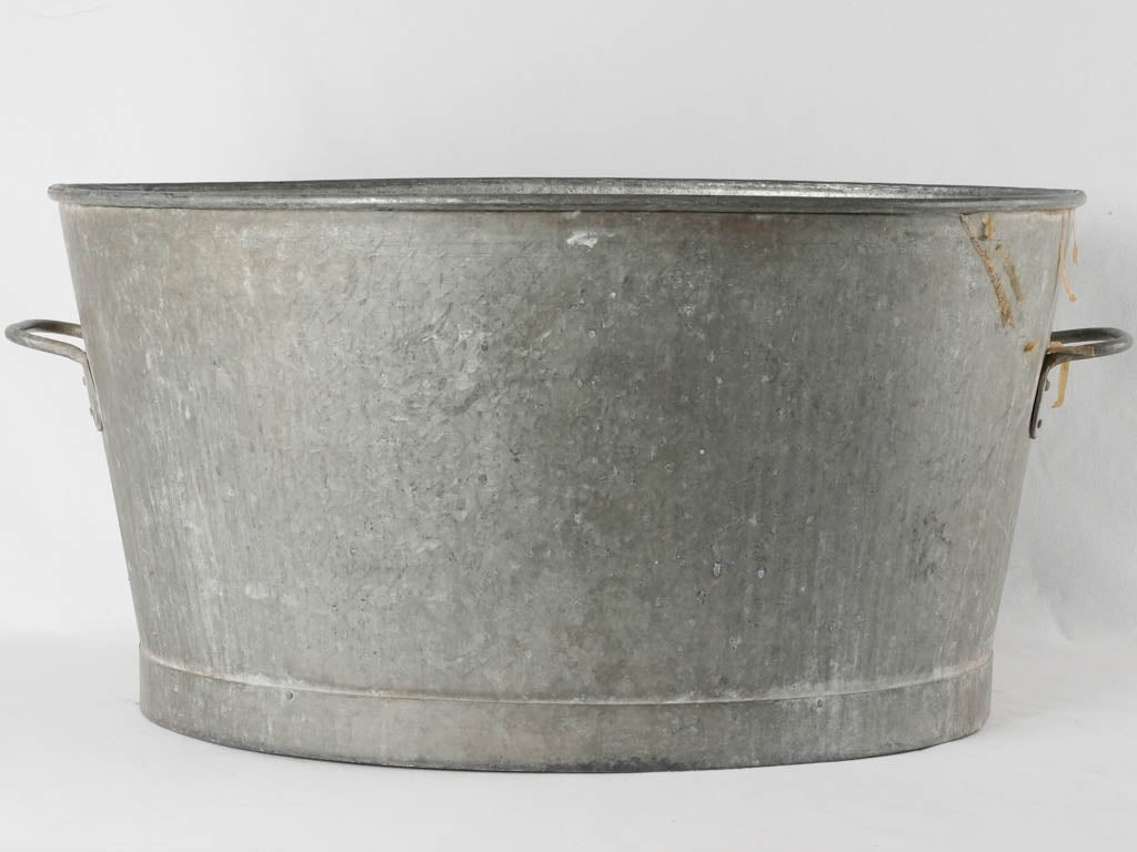 Huge vintage zinc basin - oval 32¼"