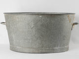 Huge vintage zinc basin - oval 32¼"