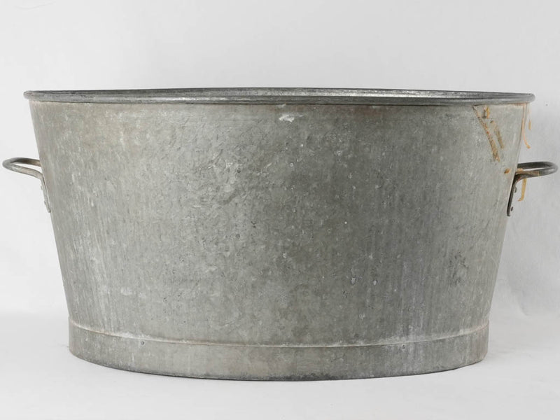 Huge vintage zinc basin - oval 32¼"