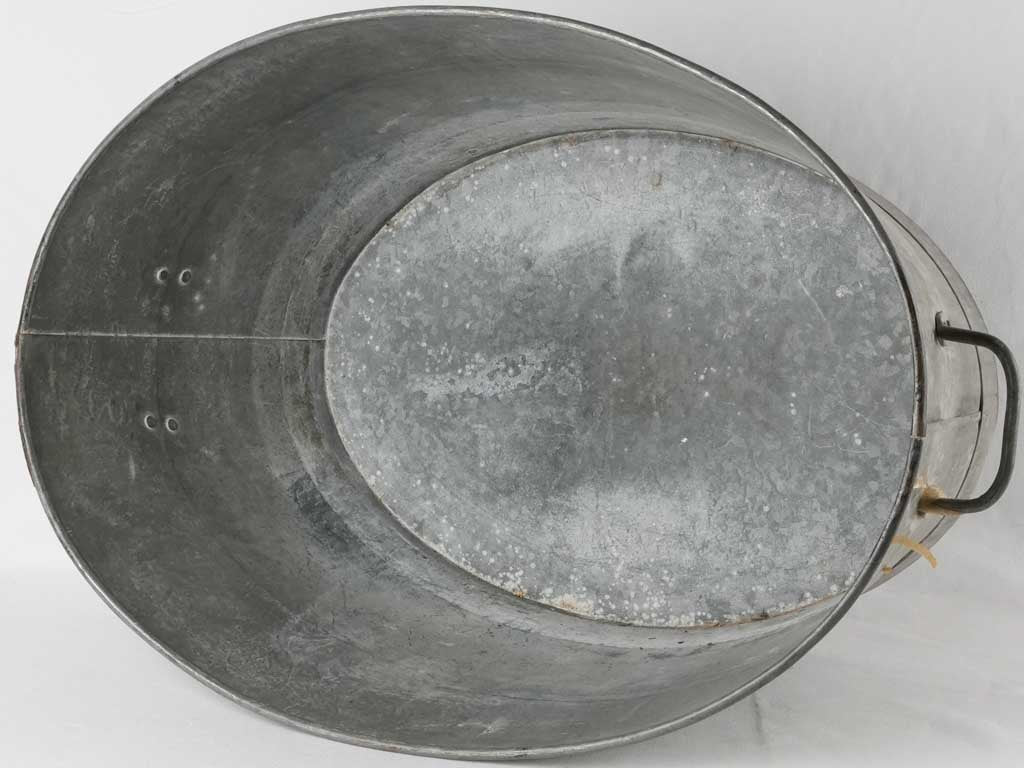Huge vintage zinc basin - oval 32¼"