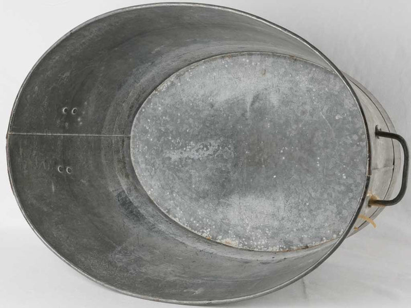 Huge vintage zinc basin - oval 32¼"