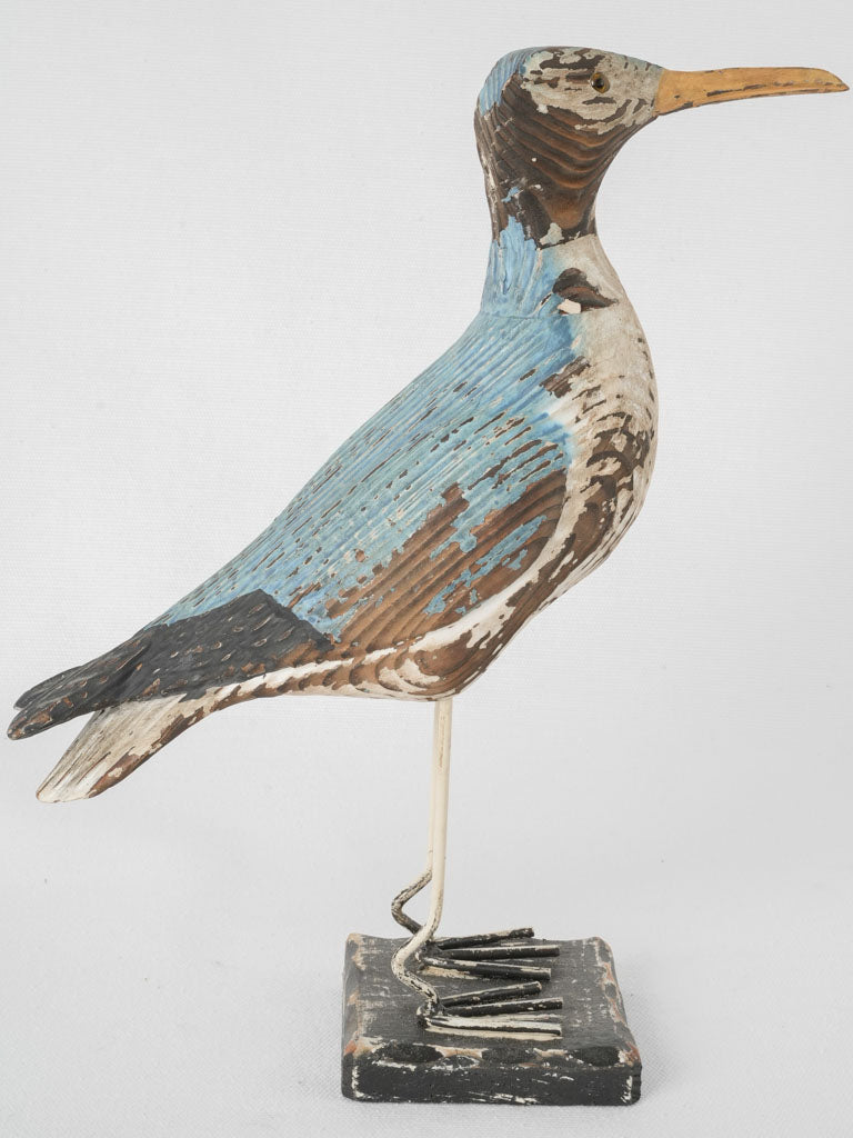 Hand-carved wooden bird art decor