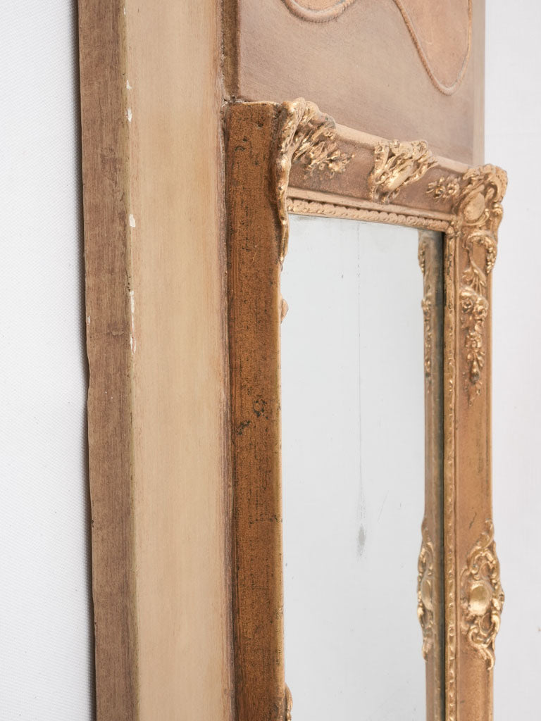 Large gold trumeau mirror 58" x 25½"