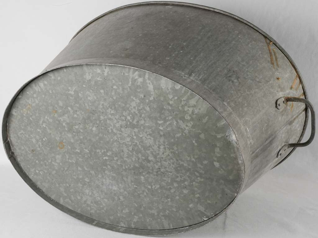 Huge vintage zinc basin - oval 32¼"