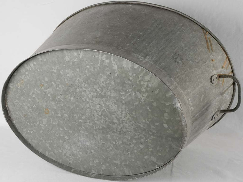 Huge vintage zinc basin - oval 32¼"