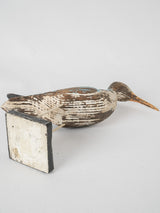 Charming artisan-made wooden bird figurine