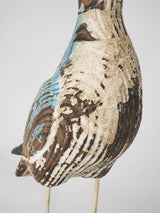 Vintage-style artisan-made bird statue accent