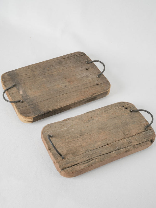 Vintage French footed cutting boards