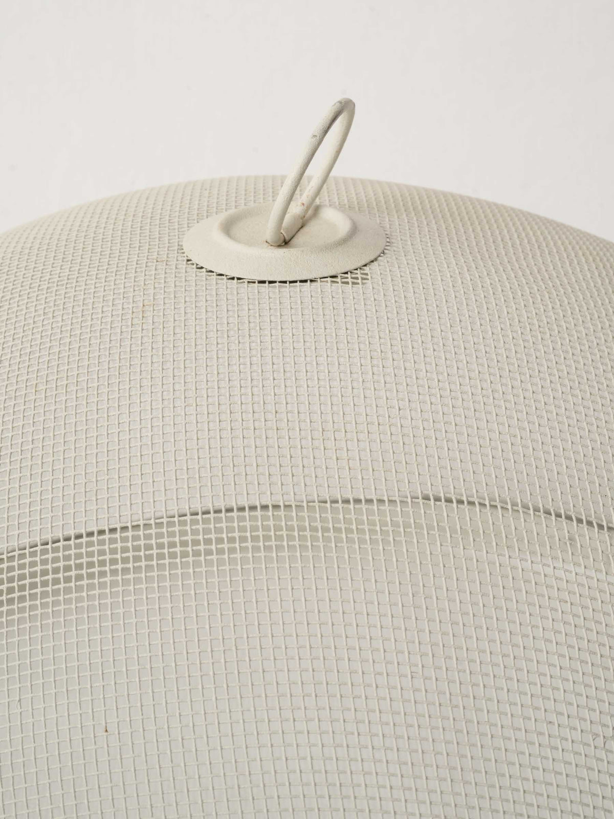 Round Metal Mesh Food Cloche with Chalky White Finish 11¾"