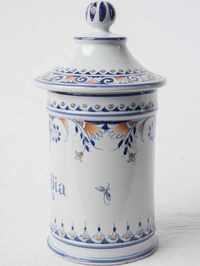 Mid-20th-Century Léon Warin Decorative Apothecary Jar “Axungia” - 8¾"