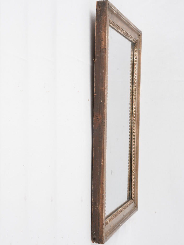 Rectangular Louis XVI mirror w/ timeworn frame 24¾" x 16¼"