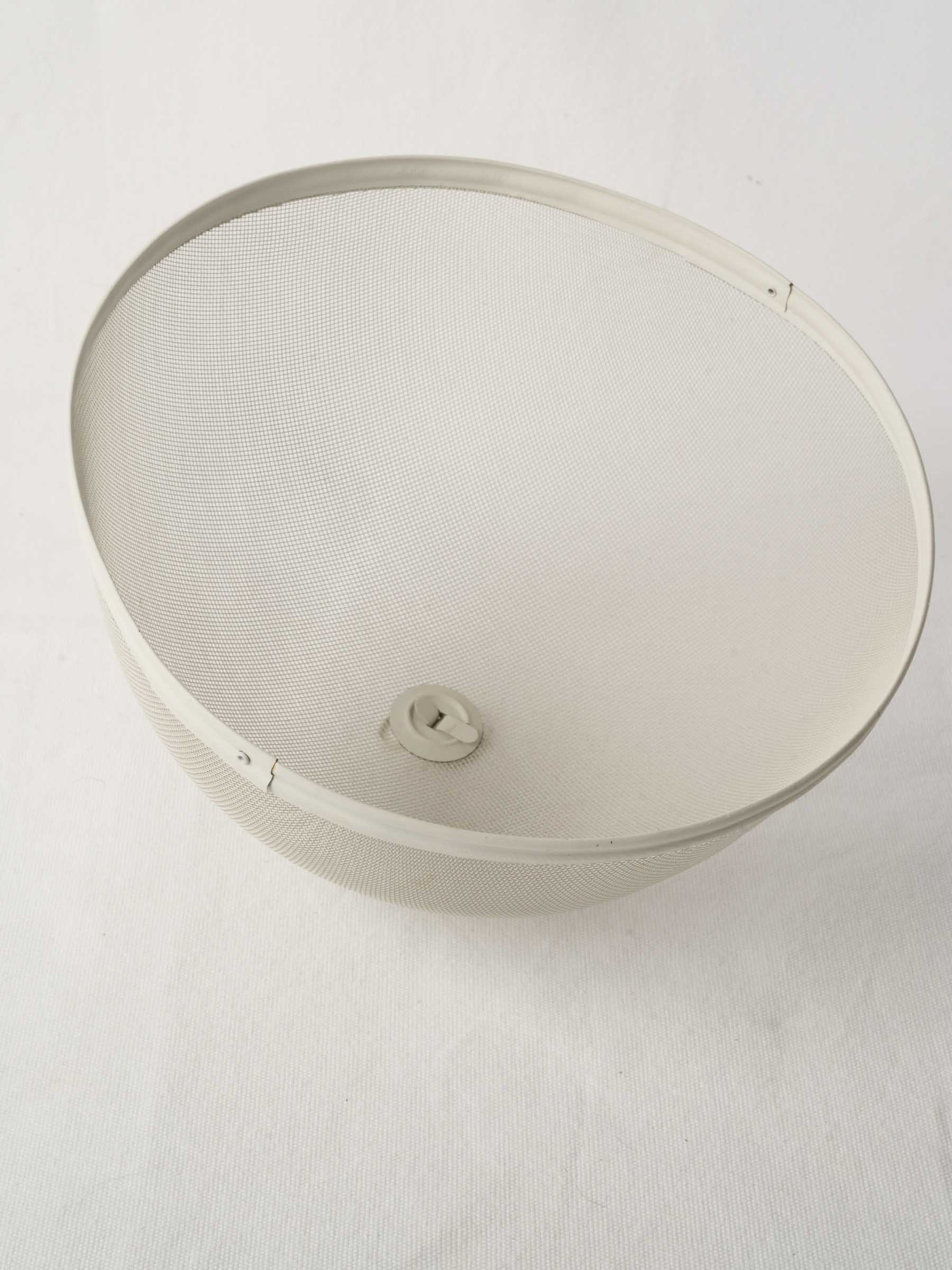 Round Metal Mesh Food Cloche with Chalky White Finish 11¾"