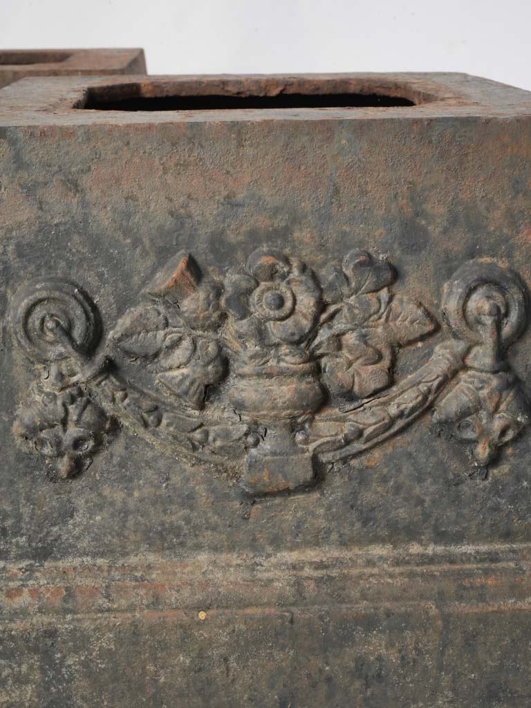 Oxidized neoclassical garden sculptures