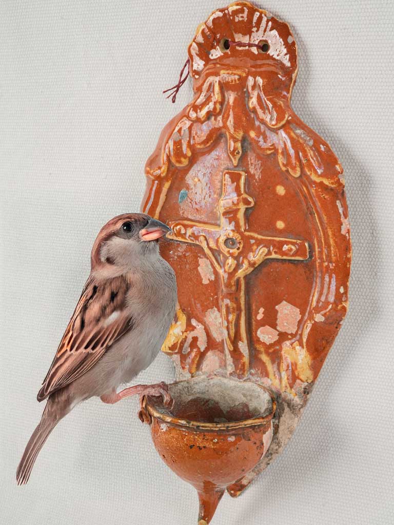 Vintage red ocher holy water
