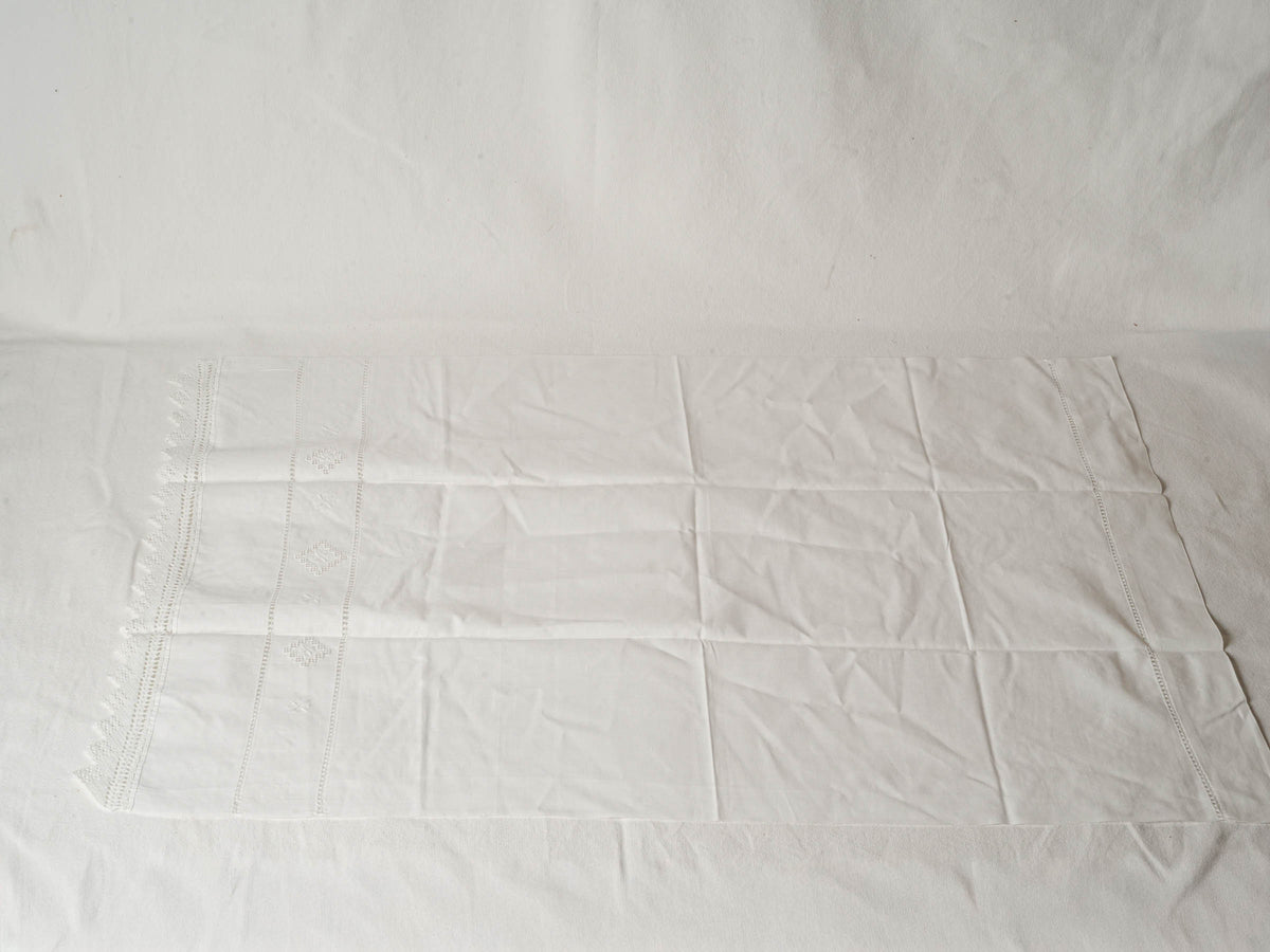 French Cotton Curtain with Hemstitching for Small Window 41¾" x 27¼"