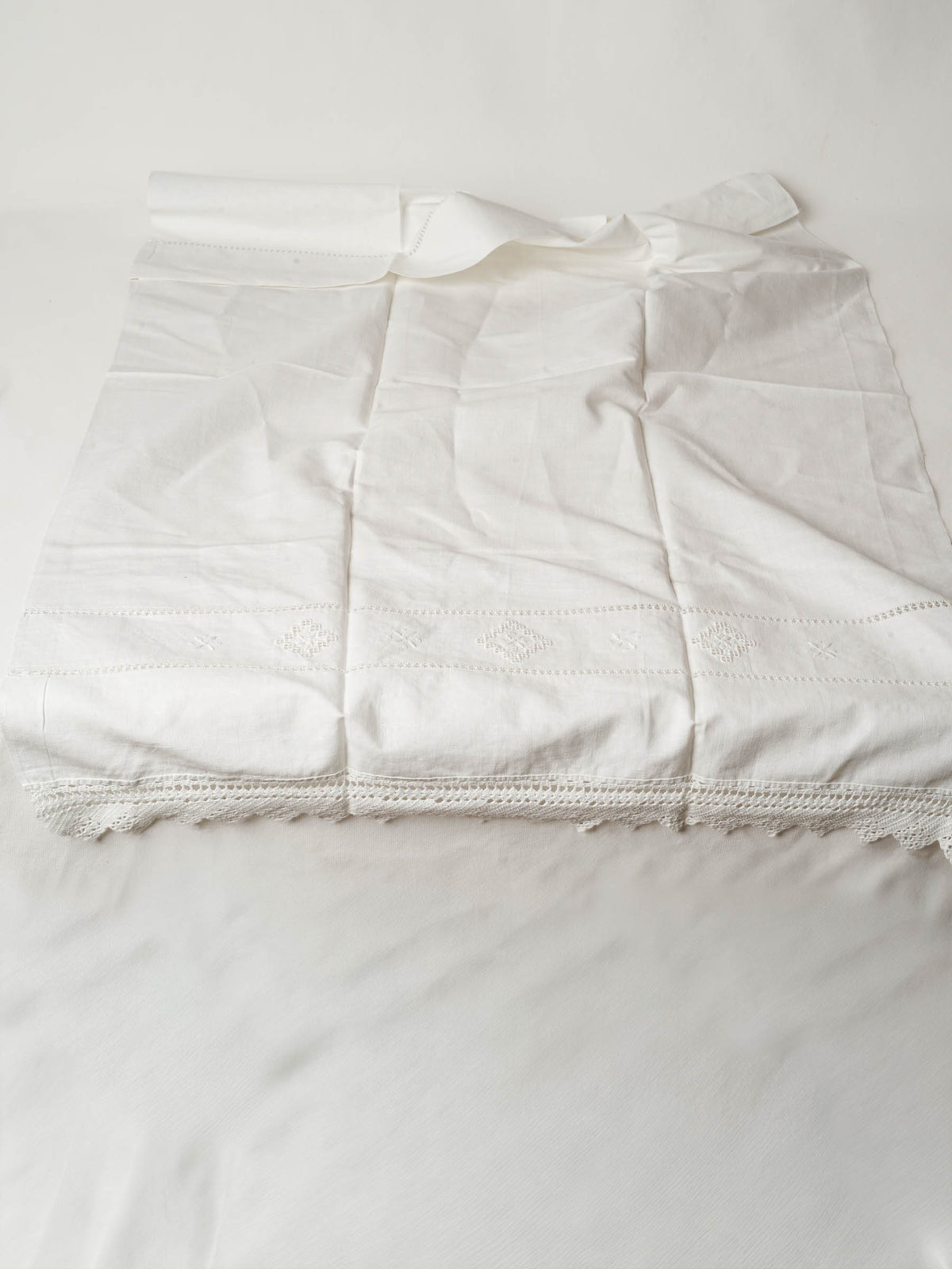 French Cotton Curtain with Hemstitching for Small Window 41¾" x 27¼"