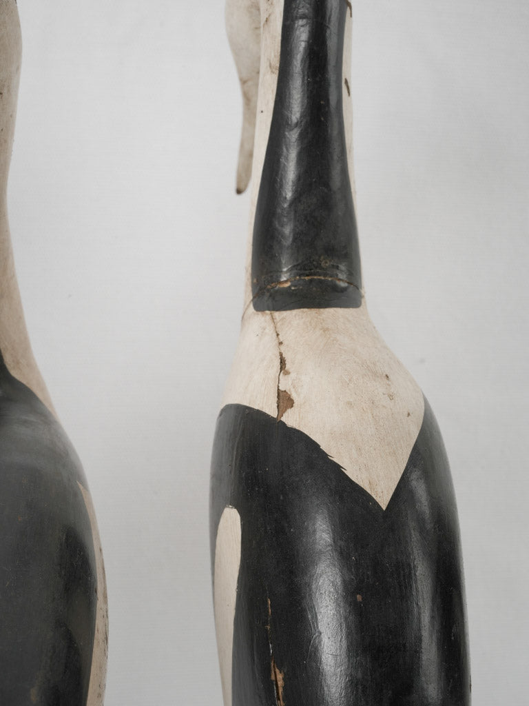 Coastal Black and White Bird Statues