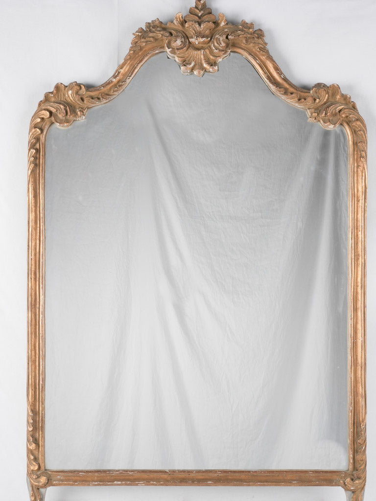 Antique French crested mantle mirror - 47¼"