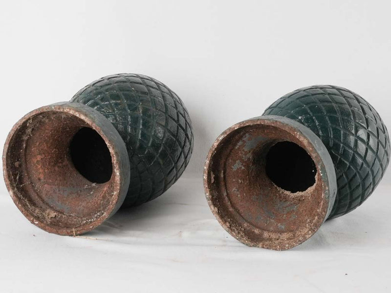 Pair of antique French cast iron finials - pinecone shape 17 – Chez Pluie