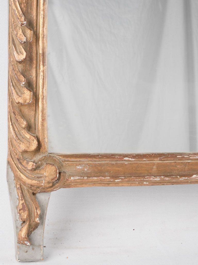 Antique French crested mantle mirror - 47¼"
