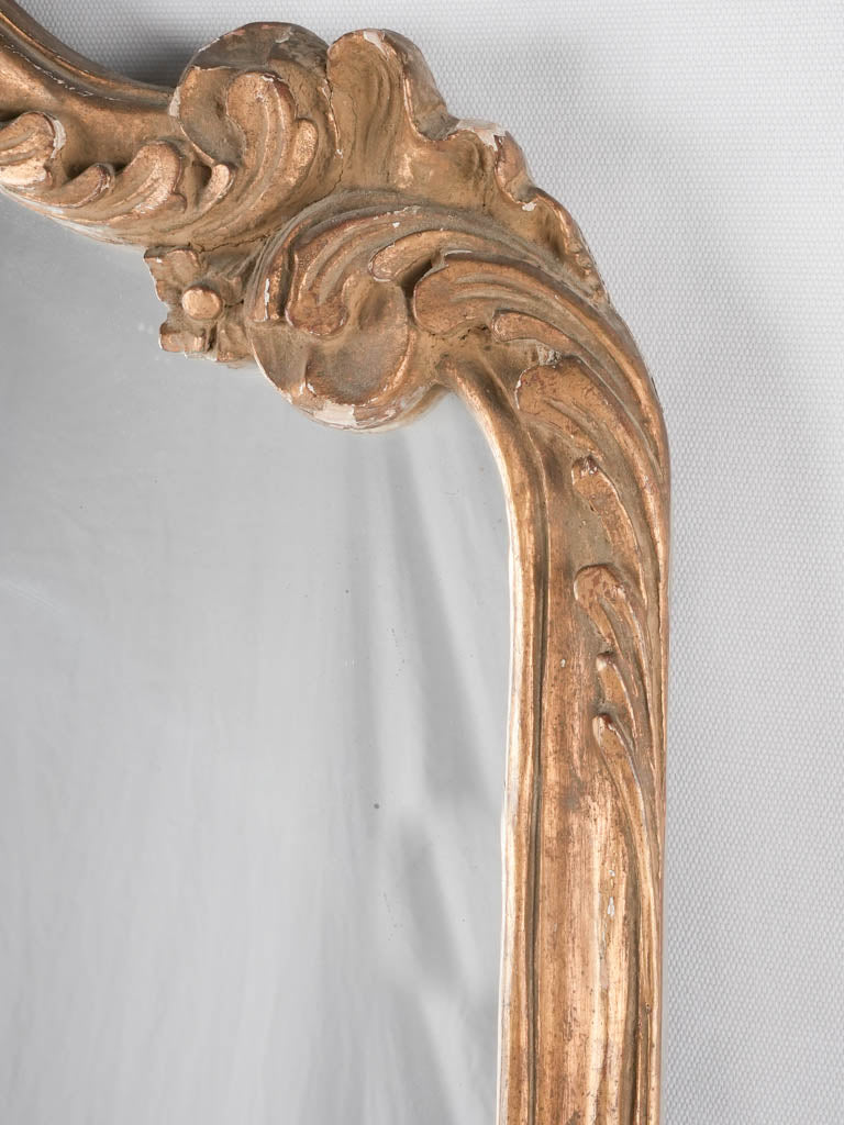 Antique French crested mantle mirror - 47¼"