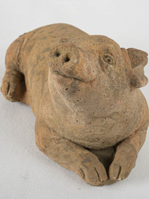 Garden sculpture of a little pig 14½"