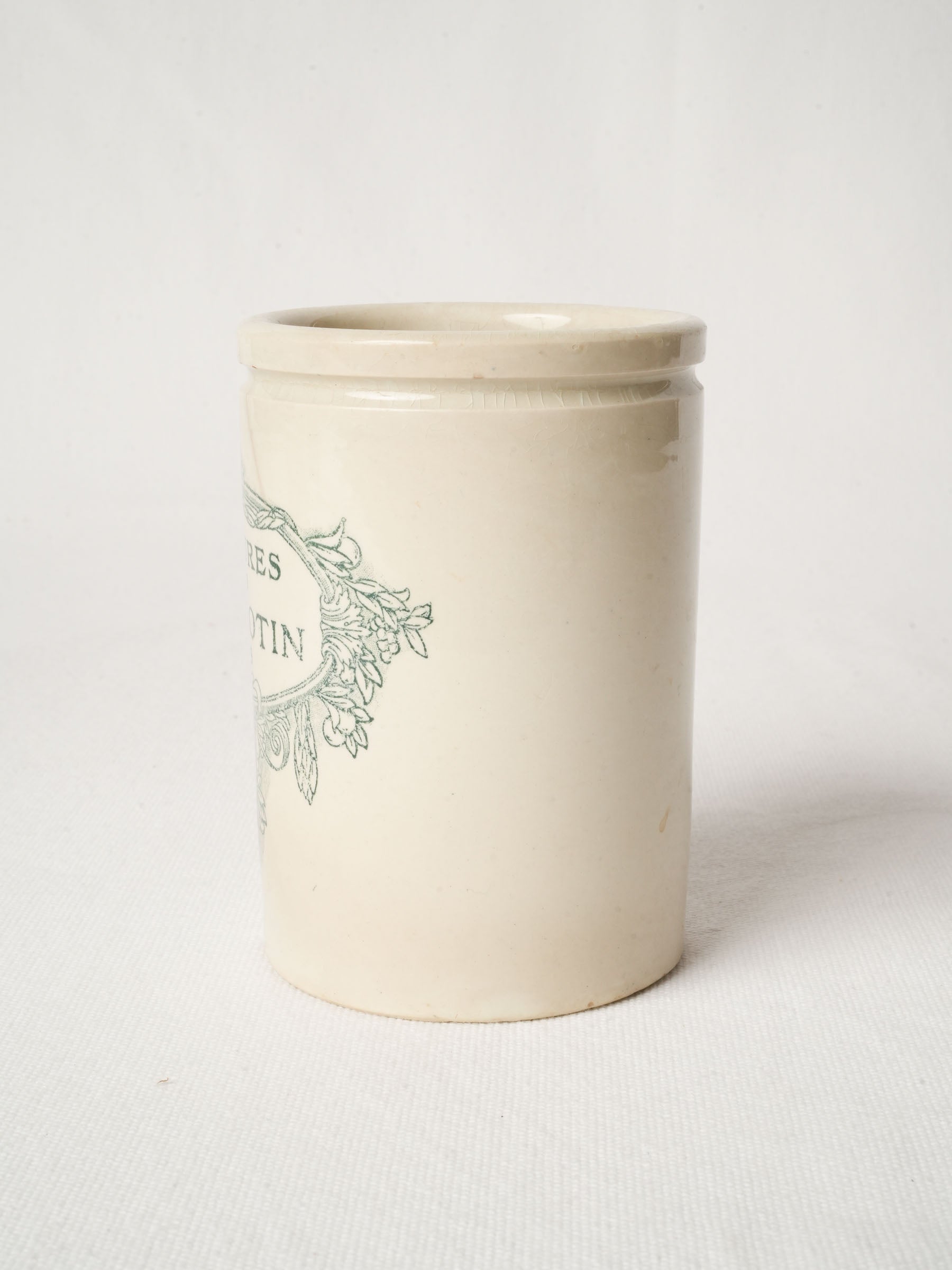 Antique French Faience Jam Pot - Felix Potin