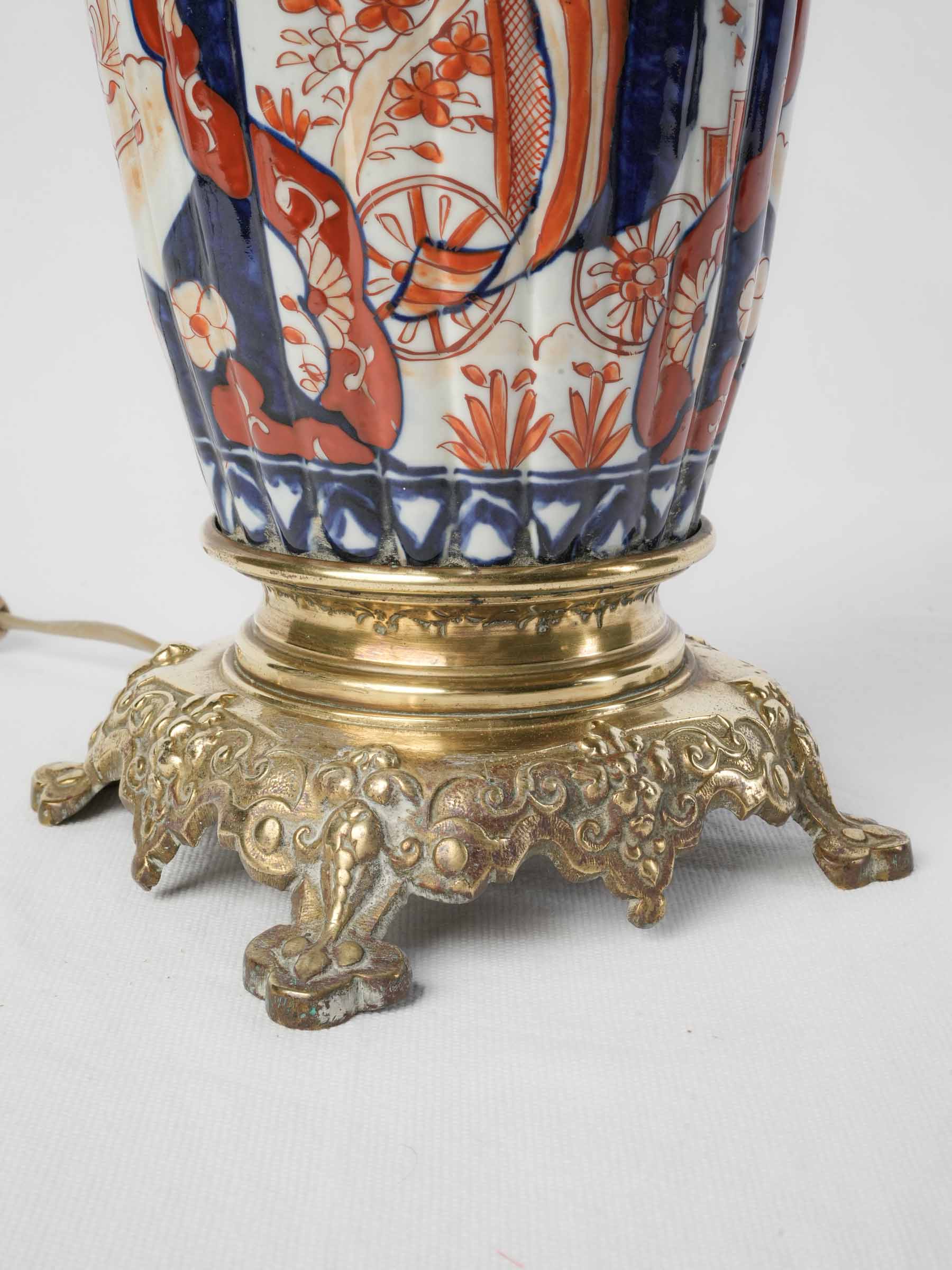 Ornate floral medallion porcelain lamp
