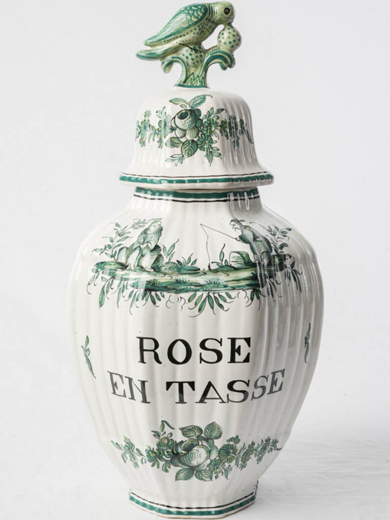 Mid-20th-Century French Chinoiserie Apothecary Jar by Léon Warin - 15"