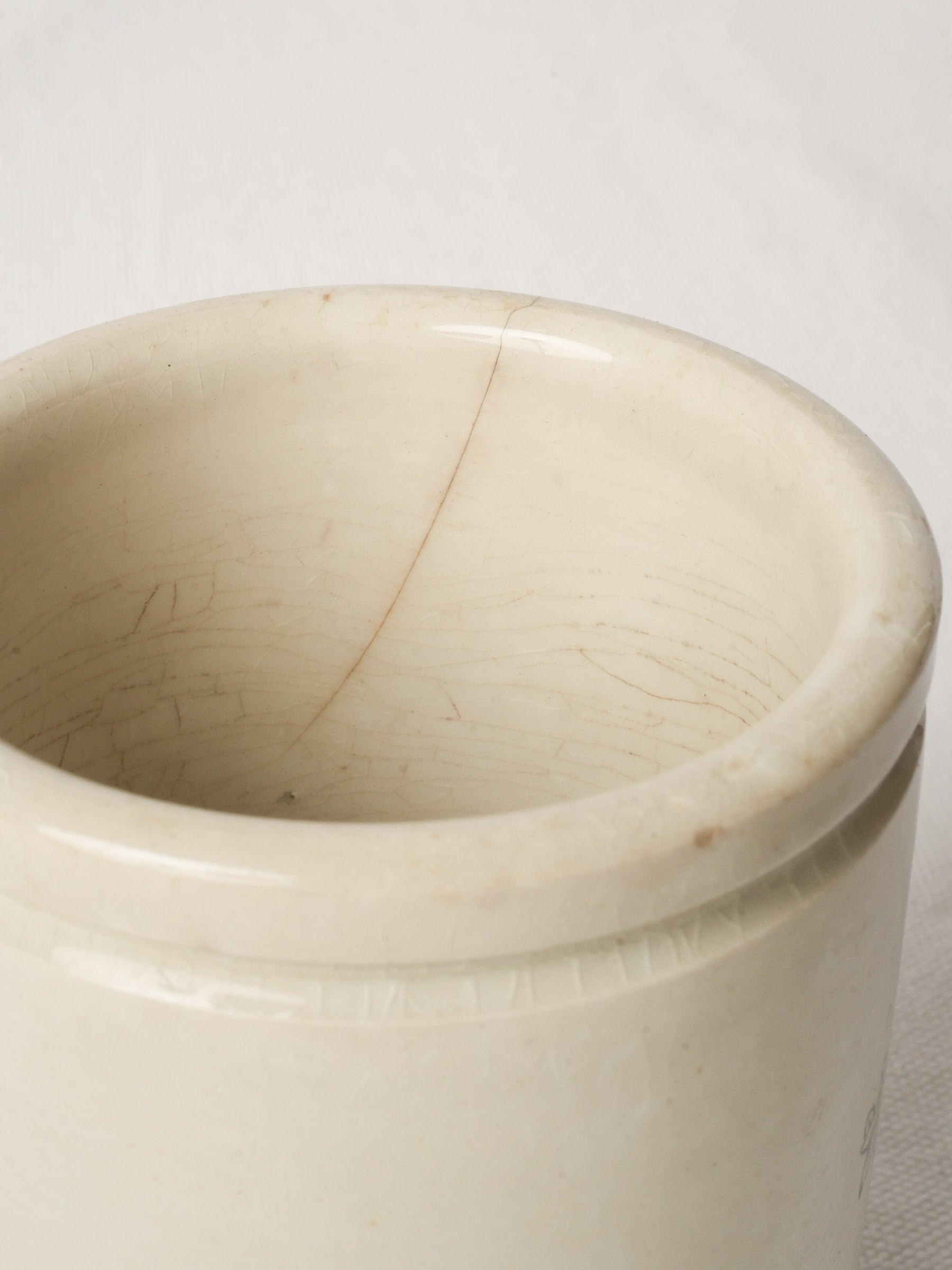 Antique French Faience Jam Pot - Felix Potin