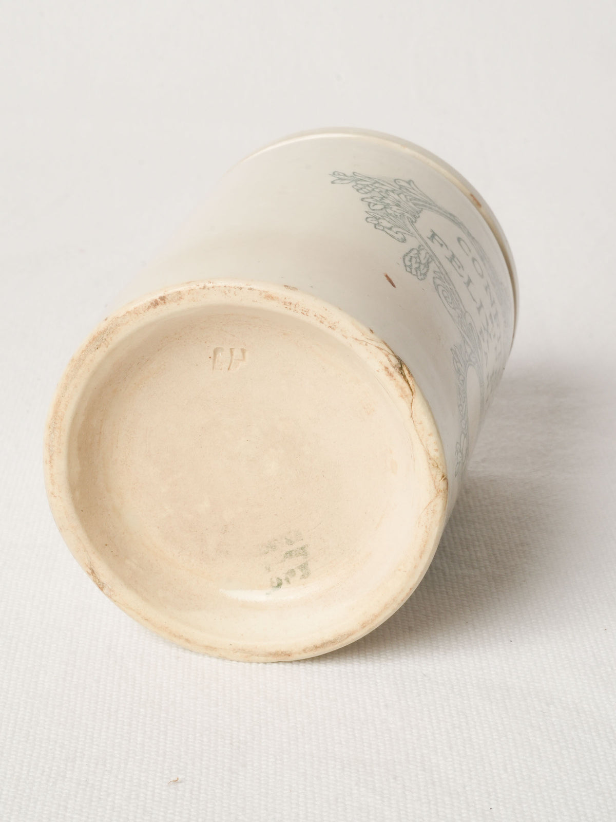 Antique French Faience Jam Pot - Felix Potin