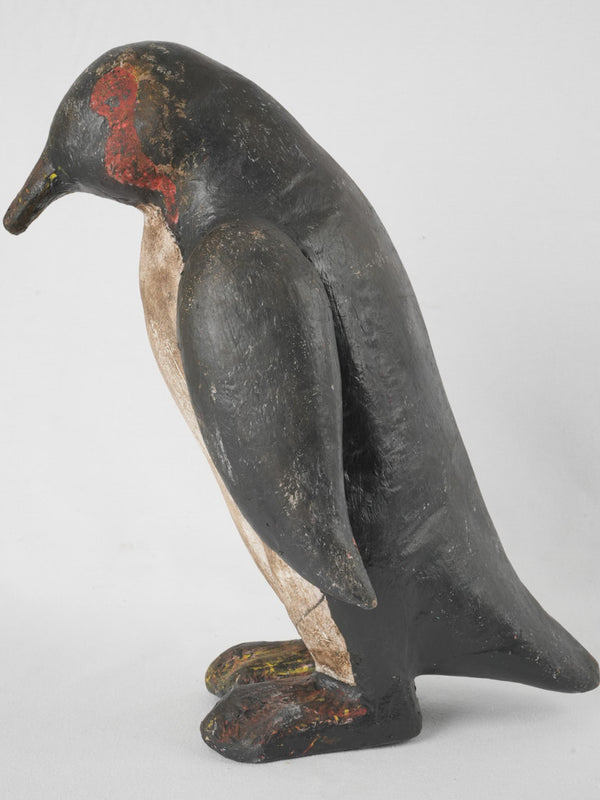 Vintage papier mâché sculpture of a penguin 15¼"