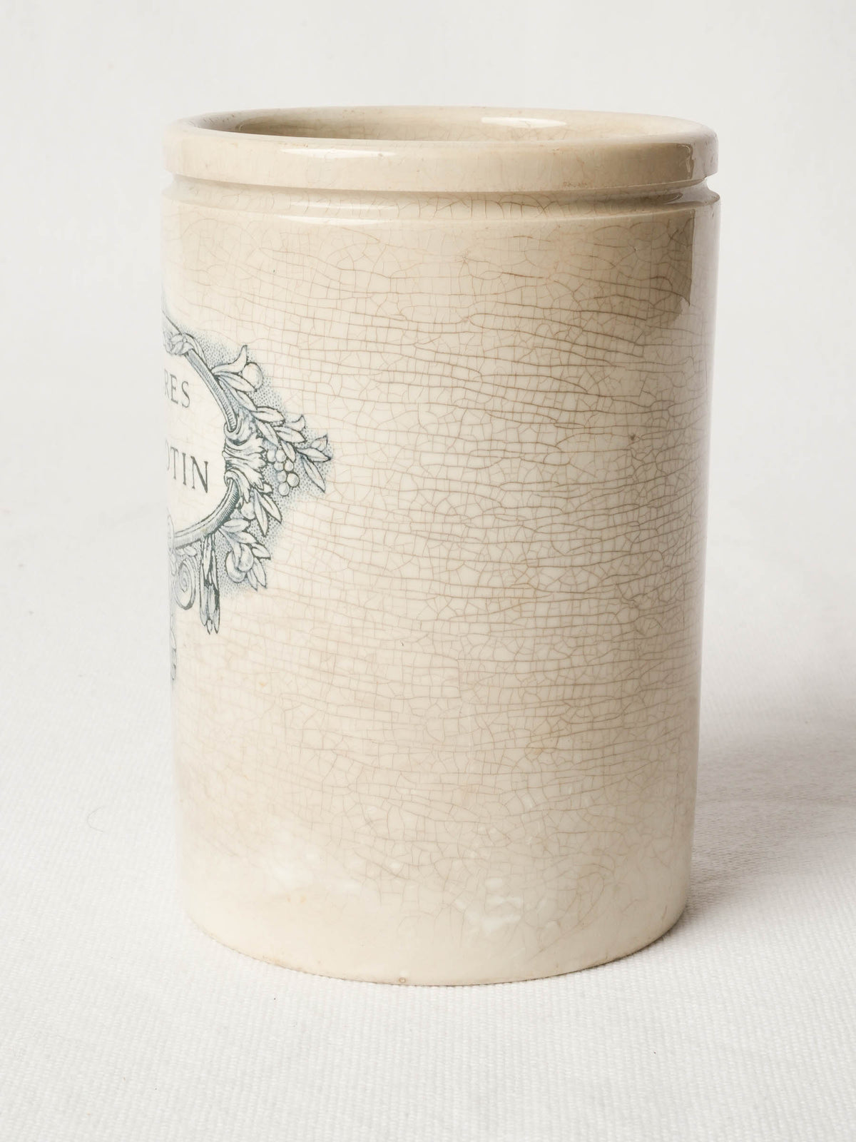 Antique French Faience Jam Jar Félix Potin - Paris 6¼"