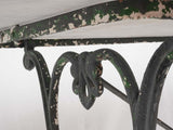 Antique French oval garden table w/ marble 47¾"
