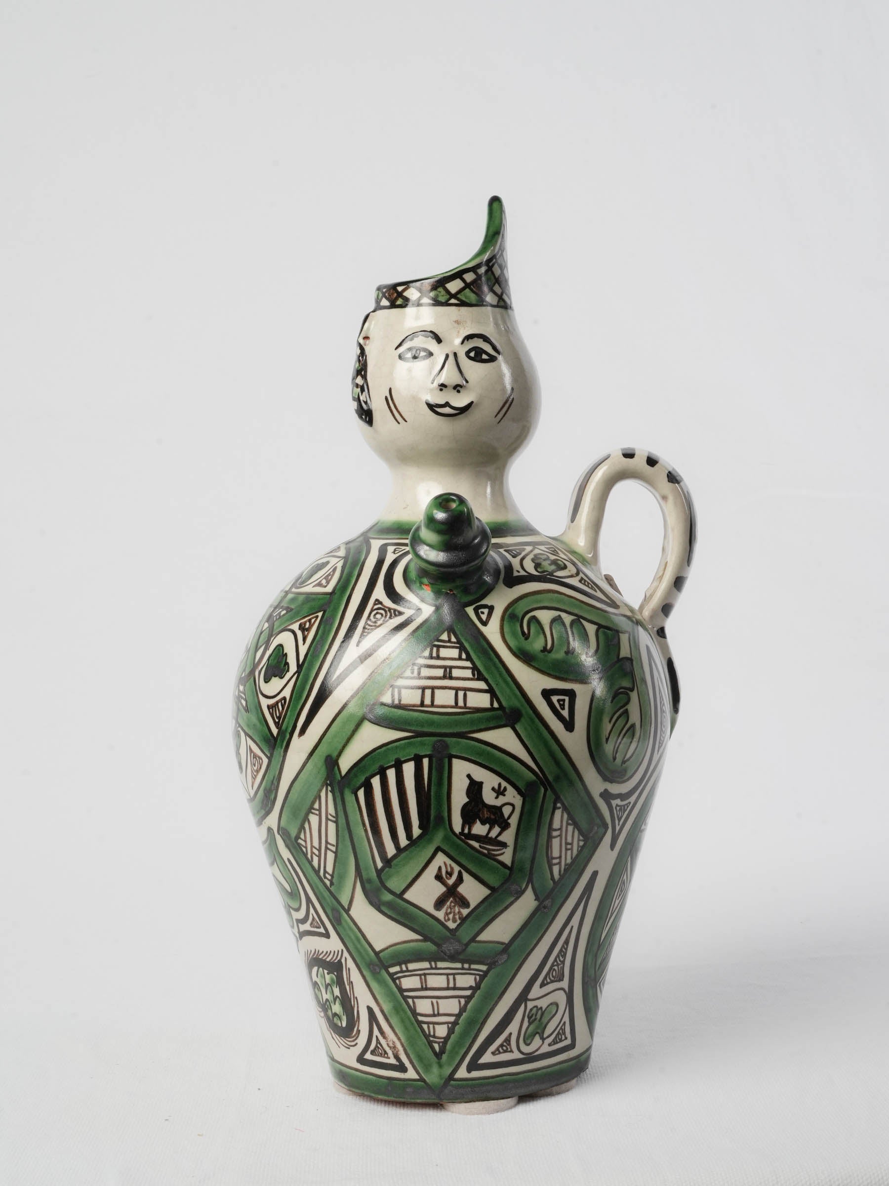 Finely crackled antique ceramic art