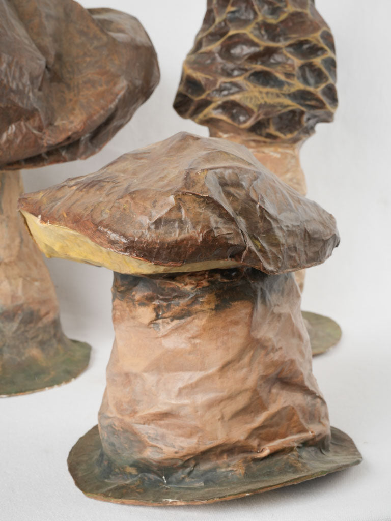 Charming, handcrafted papier mâché mushrooms