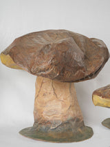 Quirky, one-of-a-kind papier mâché mushrooms