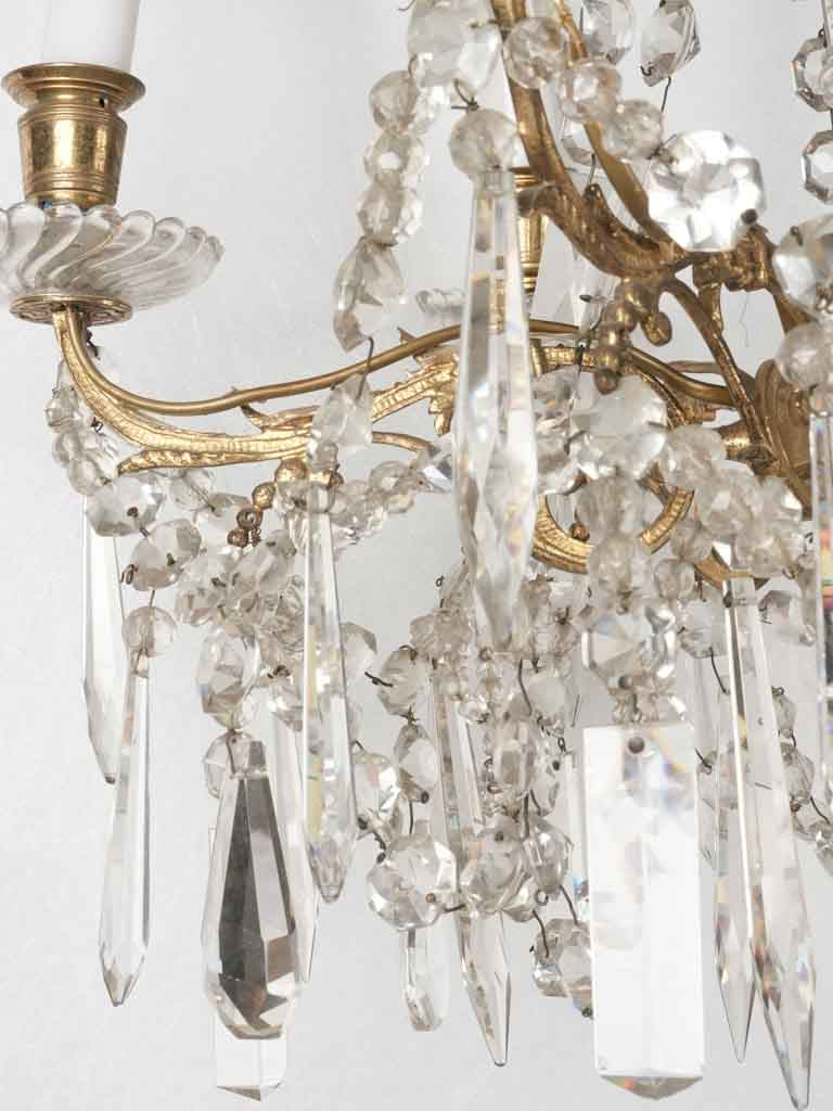 Antique French crystal chandelier 31½" x 19¾"