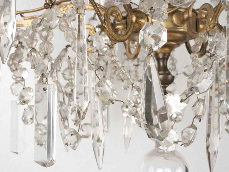 Antique French crystal chandelier 31½" x 19¾"