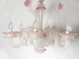 Vintage Venetian flower chandelier - pink 23¾" x 21¾"