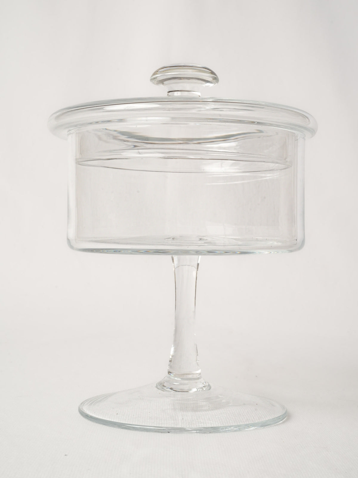 Footed Blown Glass Candy Jar w/ Lid 10¼"